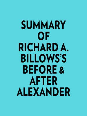 cover image of Summary of Richard A. Billows's Before & After Alexander